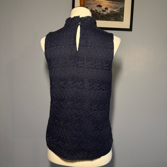 Ann Taylor Navy Lace Blouse - Picture 4 of 6